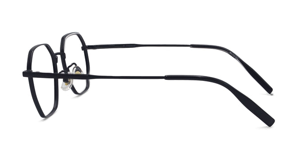 initiate geometric black eyeglasses frames side view