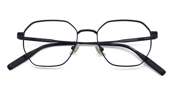 initiate geometric black eyeglasses frames top view