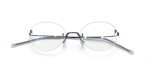 innocent oval black eyeglasses frames top view