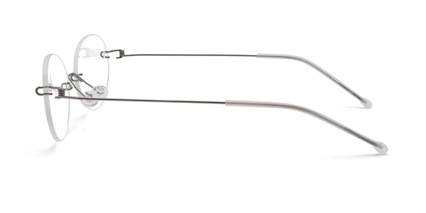 innocent oval silver eyeglasses frames side view