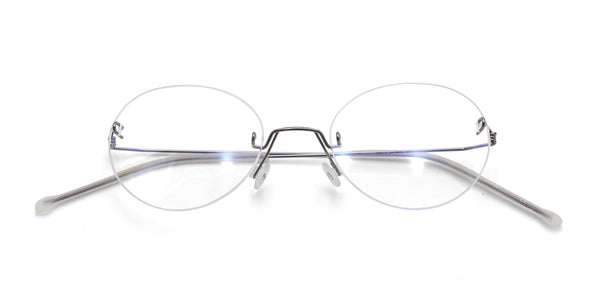 innocent oval silver eyeglasses frames top view