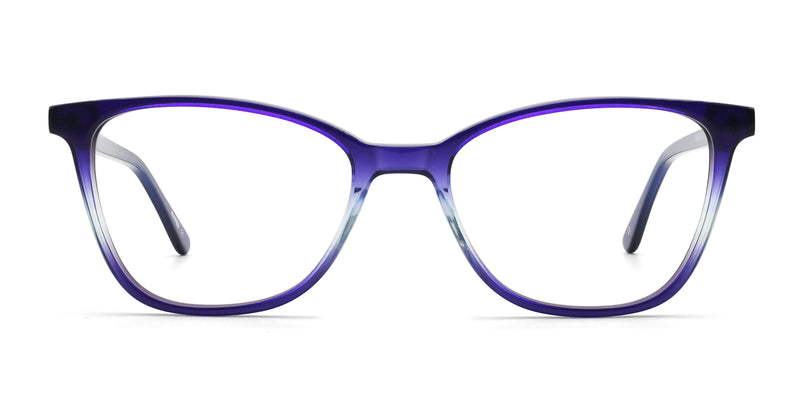 insight square purple eyeglasses frames front view