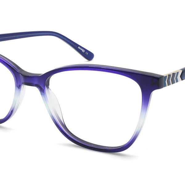 insight square purple eyeglasses frames angled view