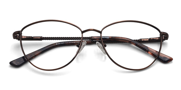 irie cat eye bronze eyeglasses frames top view