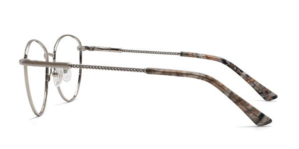 irie cat eye silver eyeglasses frames side view