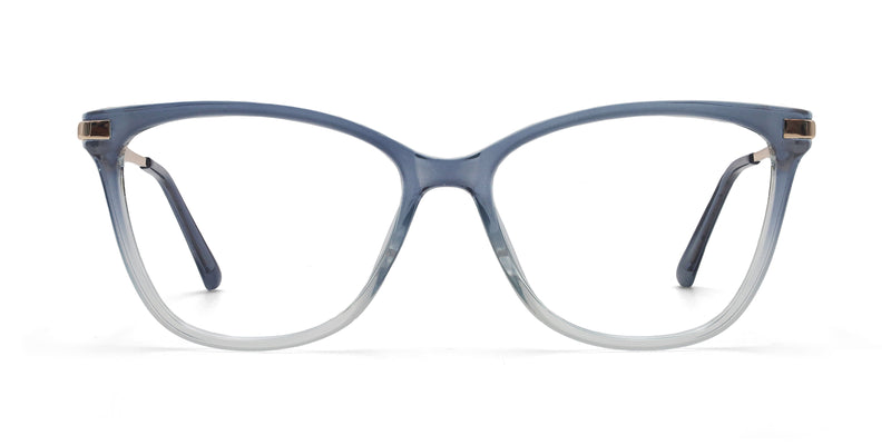 ivory cat eye gradient blue eyeglasses frames front view