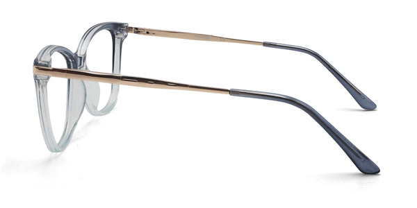 ivory cat eye gradient blue eyeglasses frames side view