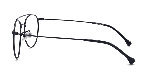 jake aviator black eyeglasses frames side view