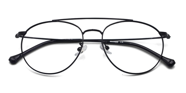 jake aviator black eyeglasses frames top view