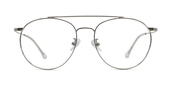 jake aviator silver eyeglasses frames front view