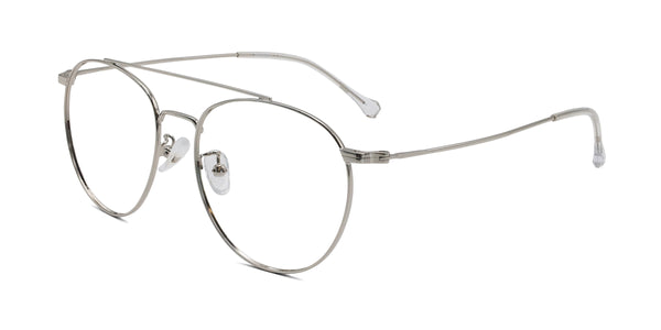 jake aviator silver eyeglasses frames angled view