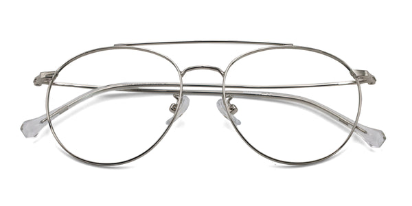 jake aviator silver eyeglasses frames top view