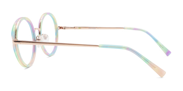 jocose round green tortoise eyeglasses frames side view