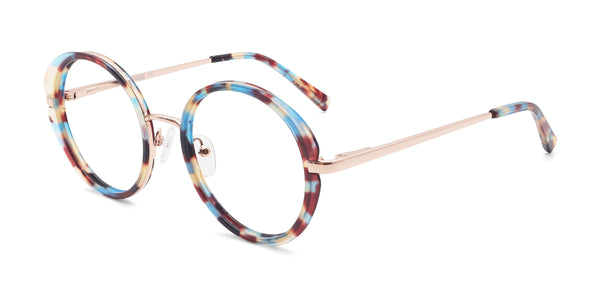 jocose round tortoise eyeglasses frames angled view