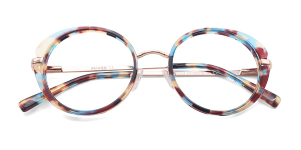 jocose round tortoise eyeglasses frames top view