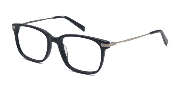 joe rectangle black eyeglasses frames angled view