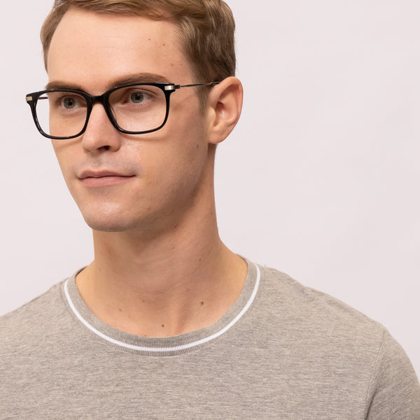 joe rectangle black eyeglasses frames for men angled view