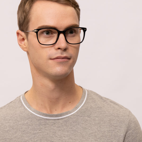 joe rectangle black eyeglasses frames for men side view