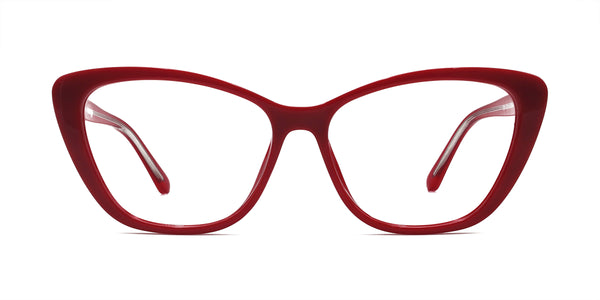 joyful cat eye red eyeglasses frames front view