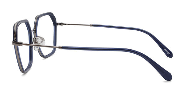 judy geometric blue eyeglasses frames side view