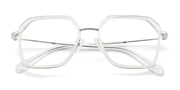 judy geometric clear eyeglasses frames top view