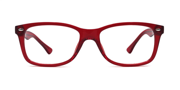 june rectangle red eyeglasses frames front view