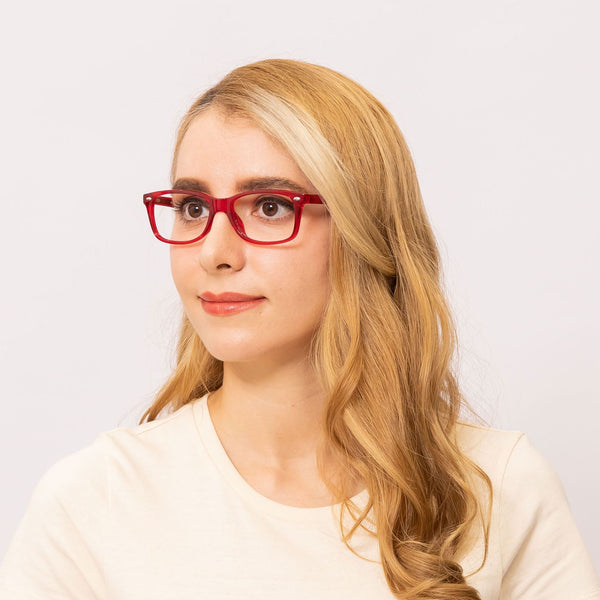 june rectangle red eyeglasses frames for women angled view