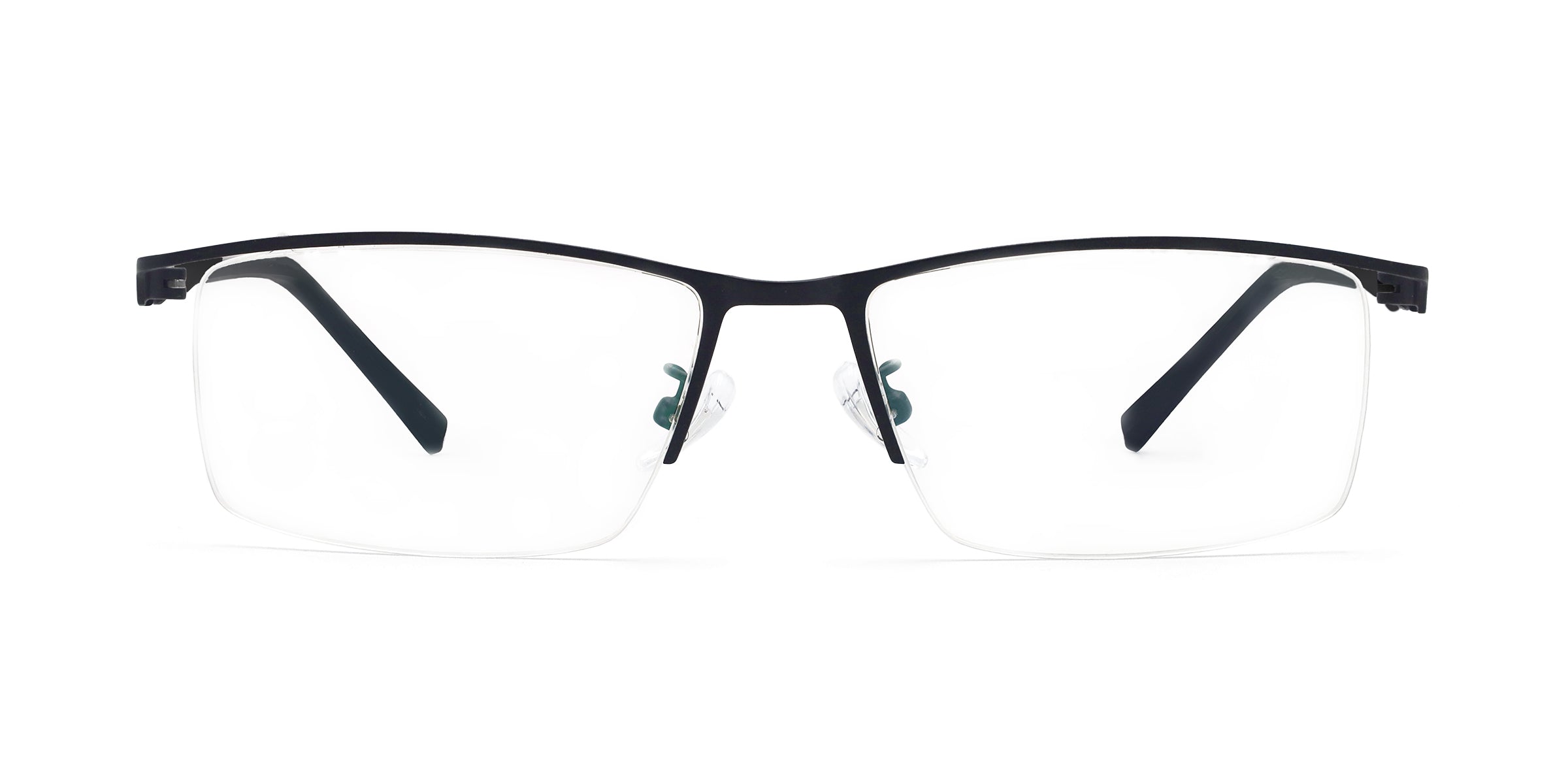 Justice Rectangle Black eyeglasses frames front view