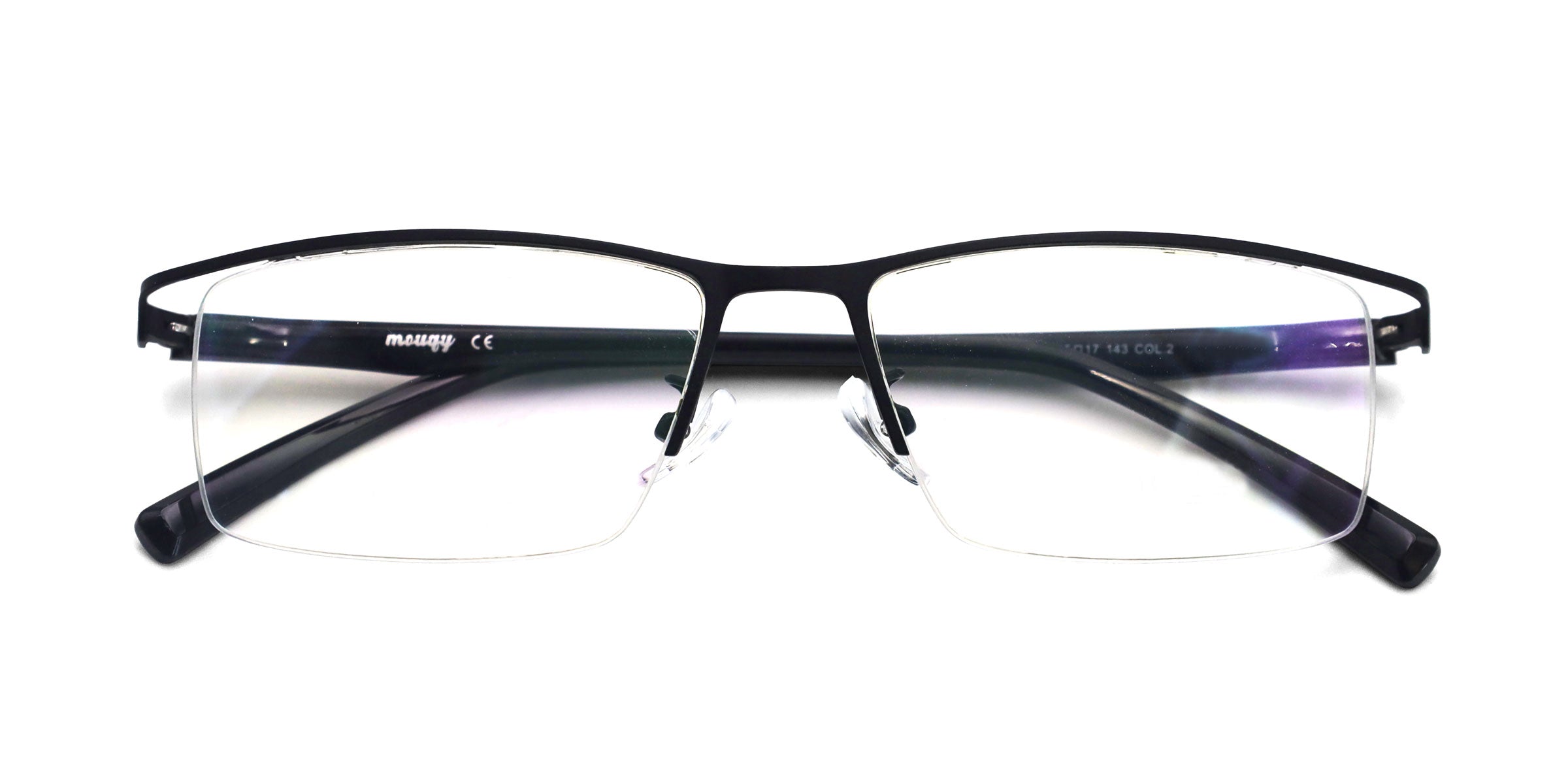 Justice Rectangle Black eyeglasses frames top view