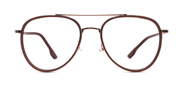 justin aviator brown eyeglasses frames front view