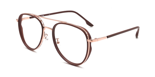 justin aviator brown eyeglasses frames angled view