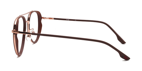 justin aviator brown eyeglasses frames side view