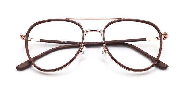 justin aviator brown eyeglasses frames top view