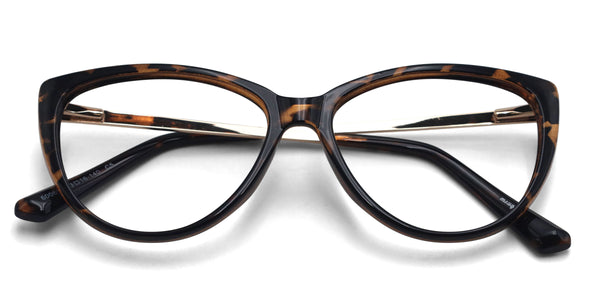 karina cat eye tortoise eyeglasses frames top view