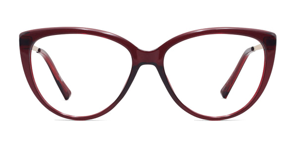 karina cat eye red eyeglasses frames front view