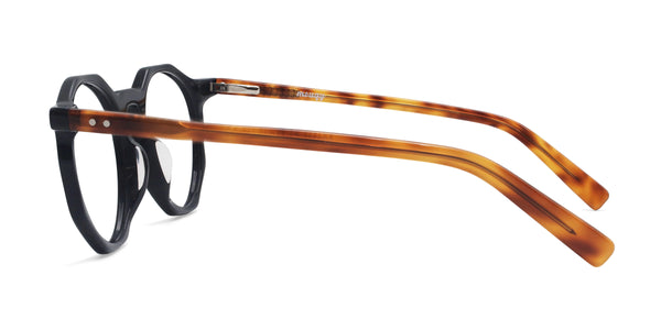 ken round black tortoise eyeglasses frames side view