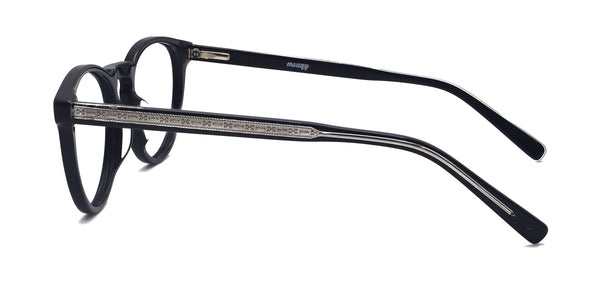 kingly oval black eyeglasses frames side view