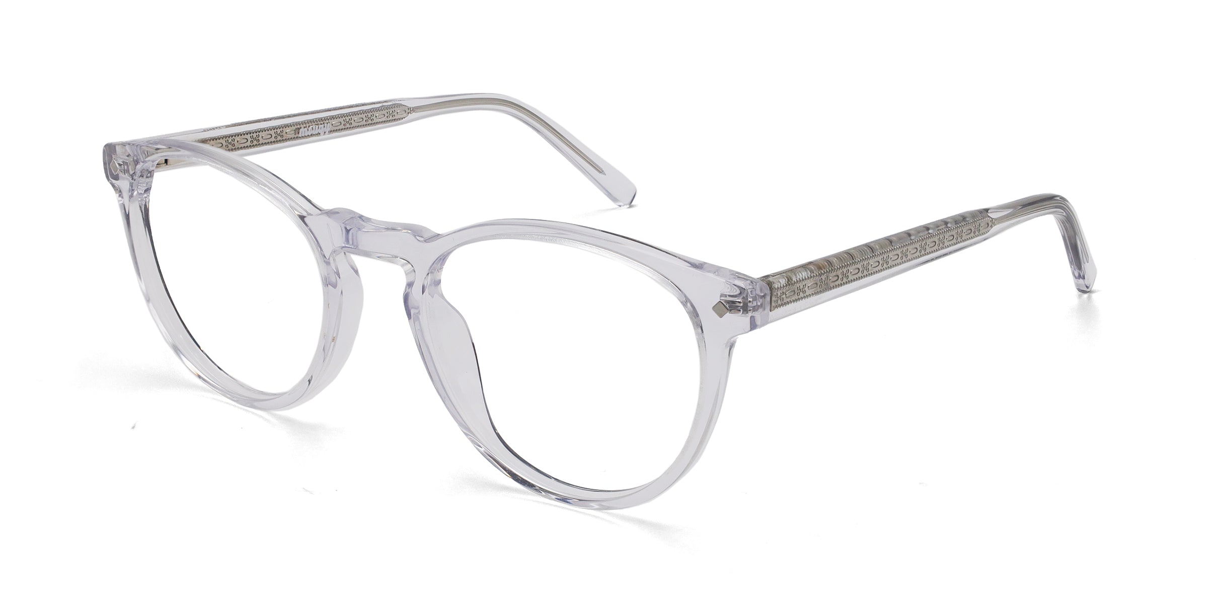KinglyOval Transparent eyeglasses frames angled view