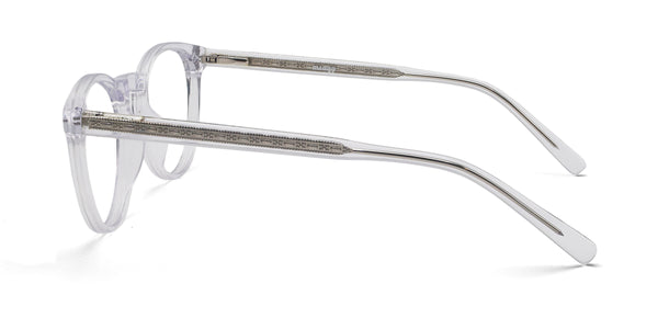 kingly oval transparent eyeglasses frames side view