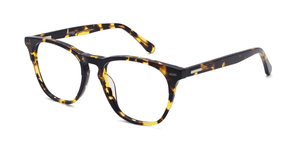 kosher square tortoise eyeglasses frames angled view