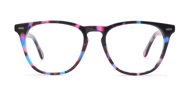 kosher square blue eyeglasses frames front view