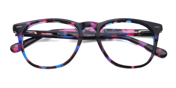 kosher square blue eyeglasses frames top view