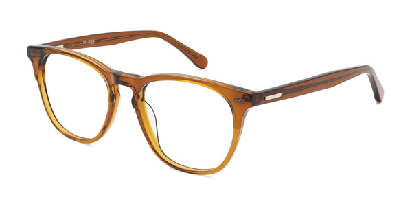kosher square brown eyeglasses frames angled view