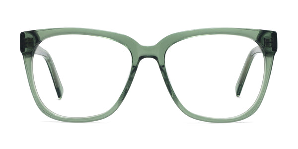 kuma square green eyeglasses frames front view