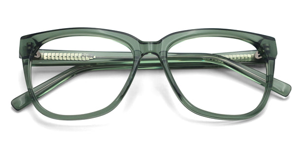kuma square green eyeglasses frames top view