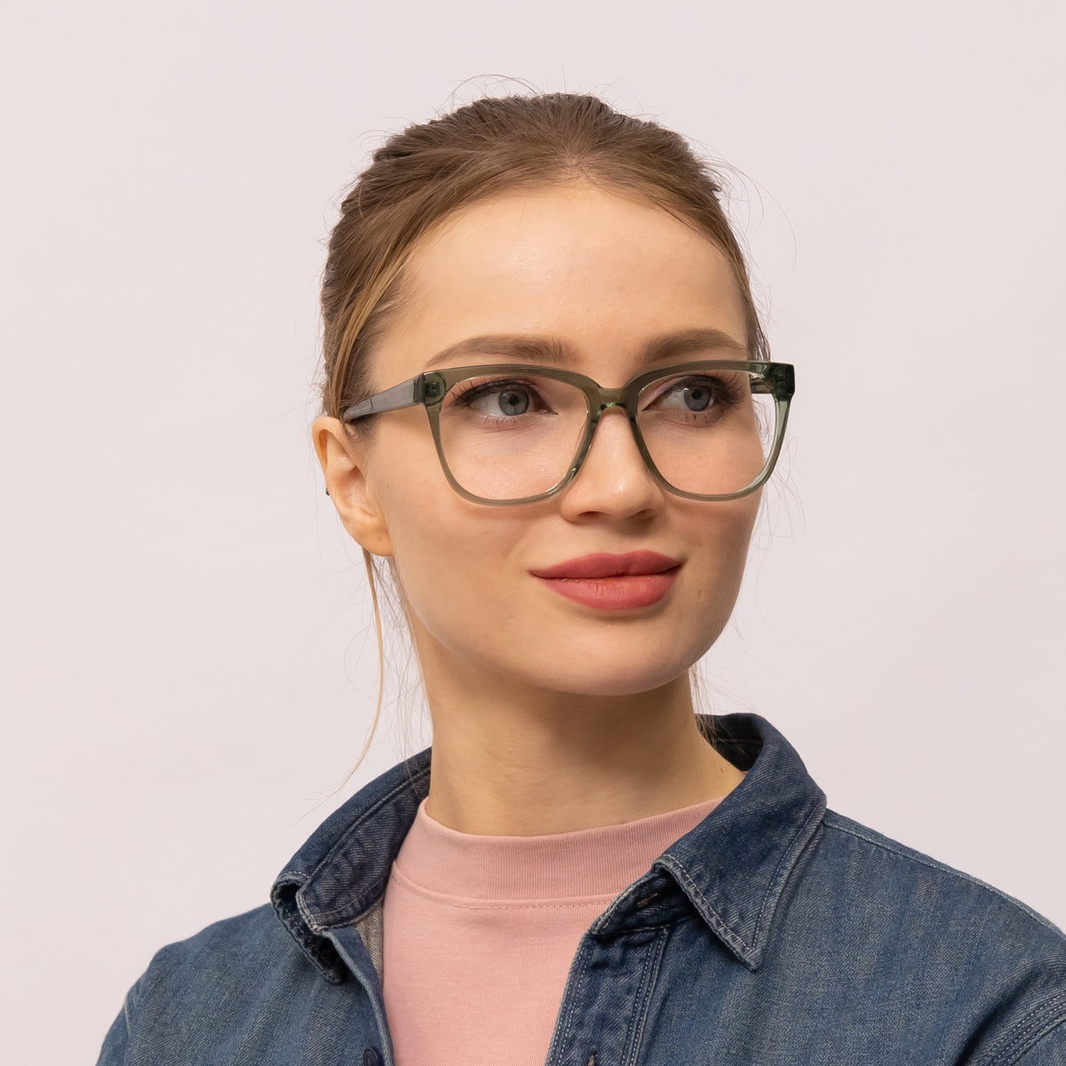 kuma square green eyeglasses frames for women side view