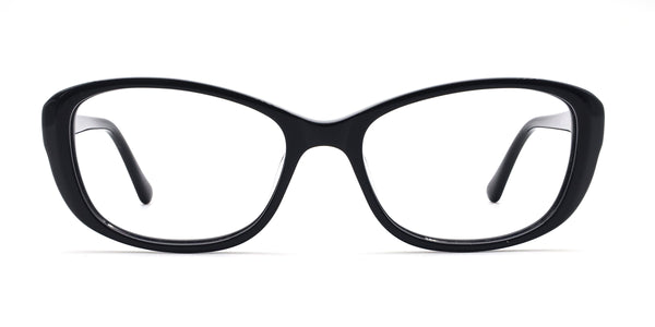 laura rectangle black eyeglasses frames front view