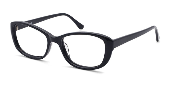 laura rectangle black eyeglasses frames angled view