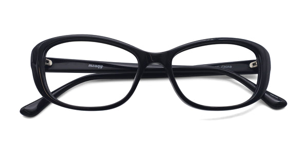 laura rectangle black eyeglasses frames top view