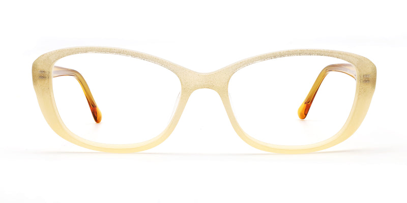 laura rectangle yellow eyeglasses frames front view